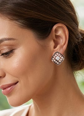 Timeless Rose Gold 925 Sterling Silver Moissanite Stone Stud Earrings