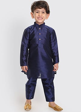 Traditional Silk Dupion Kids Boys Kurta Pyjama