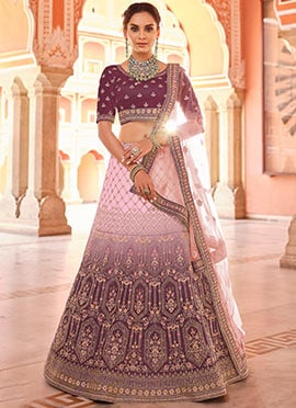 Traditionaly Zarkan Thread Hand Work A Line Lehenga