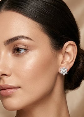 Trendy 925 Sterling Silver Moissanite Stone Stud Earrings