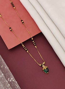 Trendy Gold Beads Kundan Mangalsutra