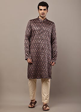 Trendy Multicolored Viscose Silk Printed Kurta Pyjama