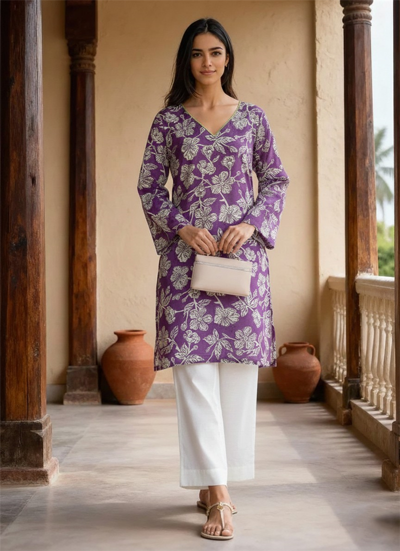 Trendy Purple Rayon Kurta Set  After Six Wear
