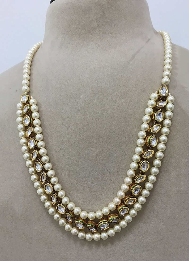 Buy Tri Colour Necklace Set, Beads , Kundan, necklace Online Shopping | JYNMNIKM576
