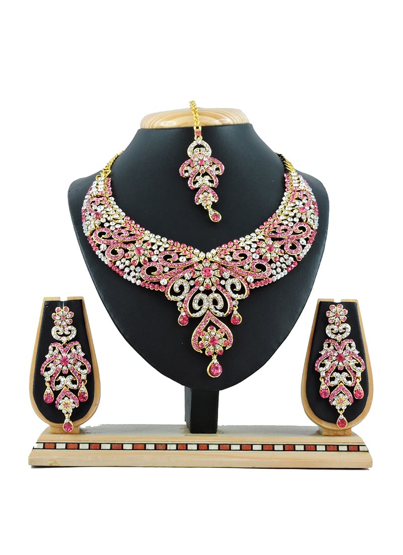 Tricolored Necklace Set Wedding Wear