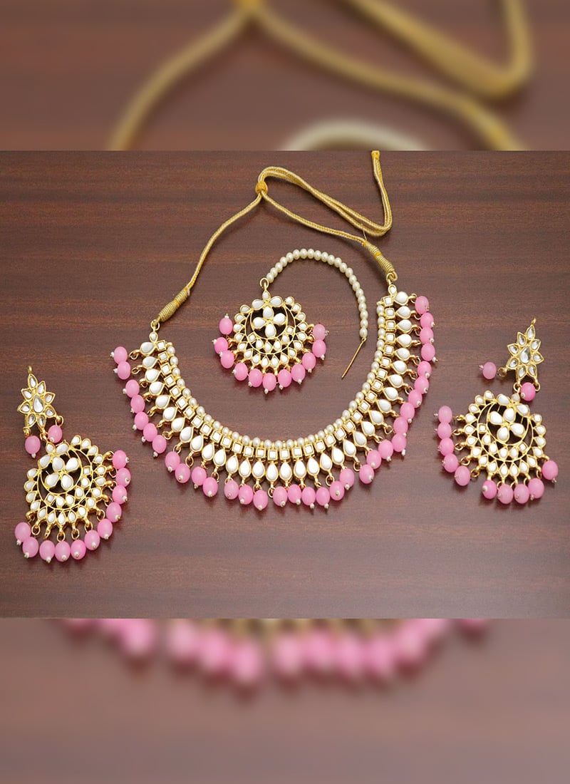 Tricolored Necklace Set Party Wear