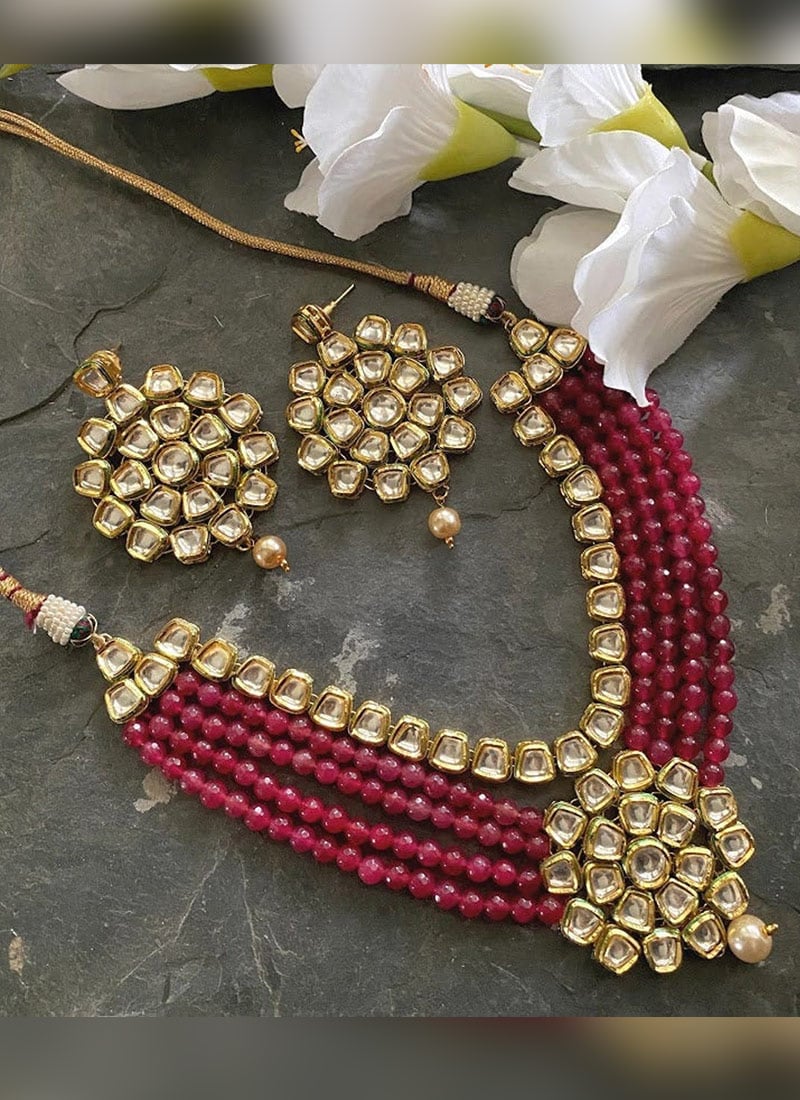 Tricolored Necklace Set Wedding Wear
