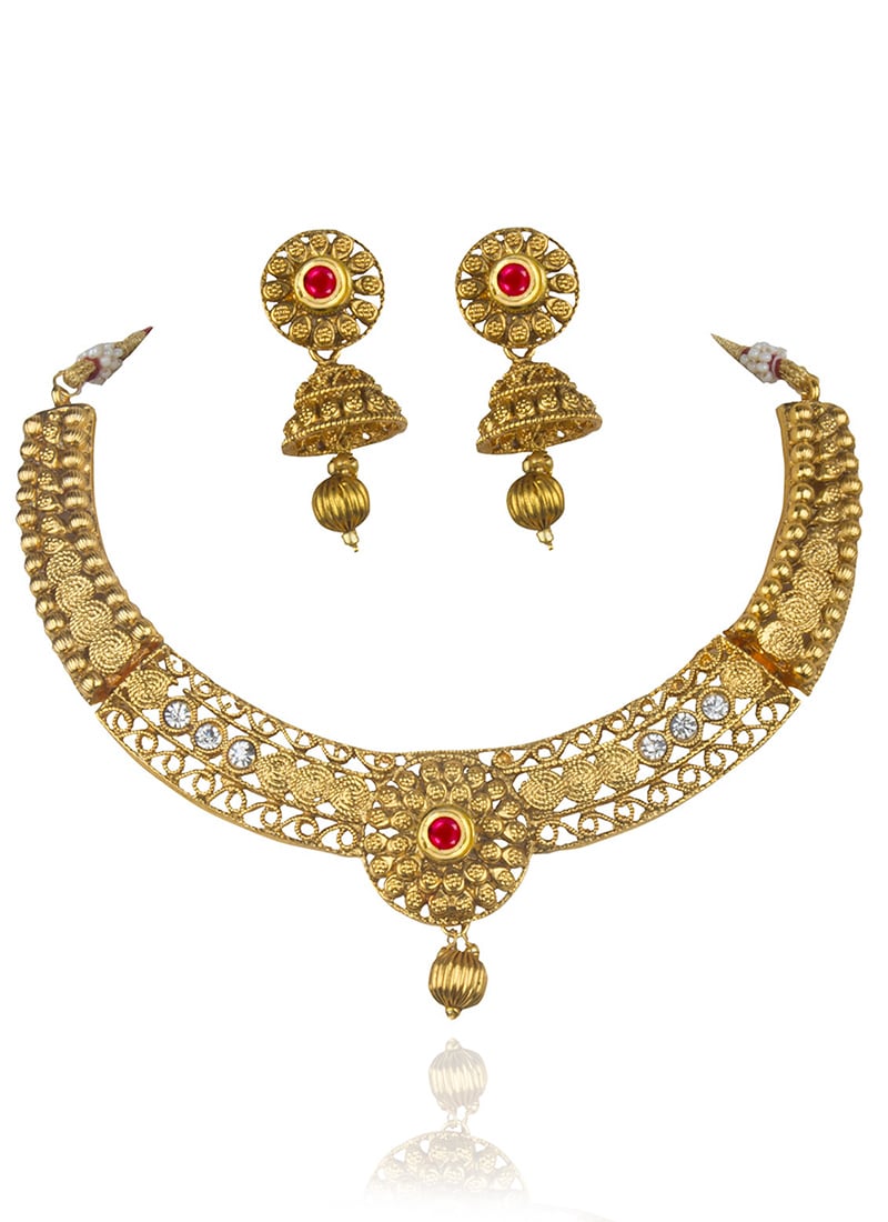 Tricolored Necklace Set Party Wear
