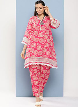 Vibrant Blended Cotton Printed Indowestern Co ord Sets