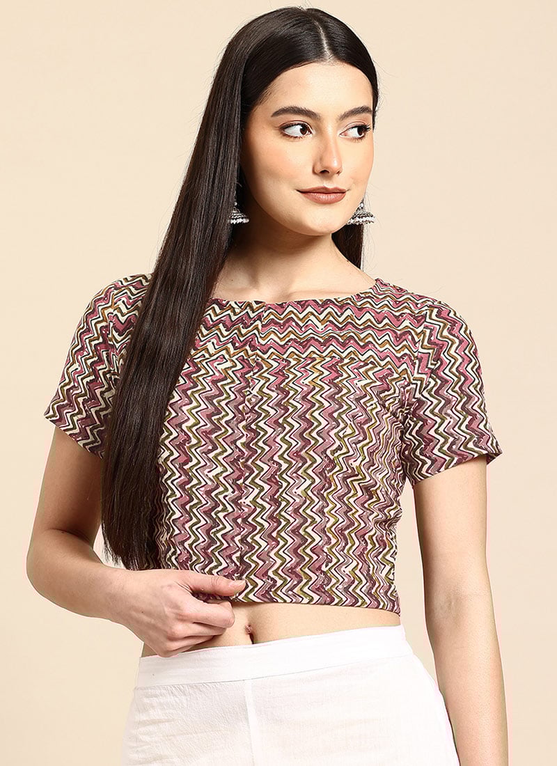 Vibrant Multicolored Blended Cotton Printed Blouse After Six Wear