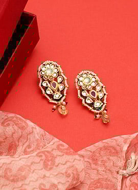 Vibrant Multicolored Kundan Meenakari Beads Danglers
