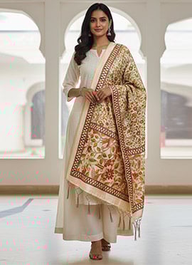 Vibrant Multicolored Silk Digital Print Dupatta