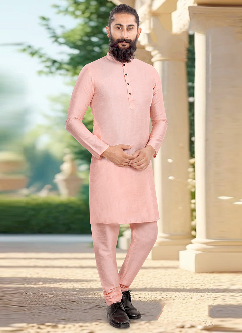 Vibrant Yellow Silk Kurta Pyjama Festive Wear