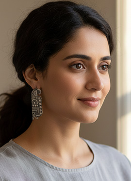 Vintage Inspired Silver Oxidised Drop