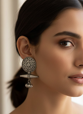 Vintage Silver Oxidised Drop