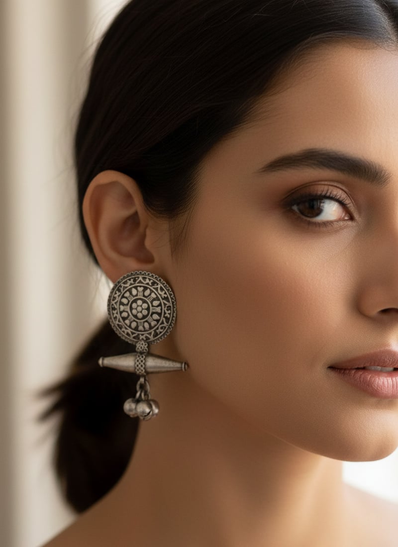 Vintage Silver Oxidised Drop After Six Wear