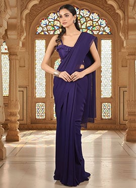 Violet Georgette Stunning Saree