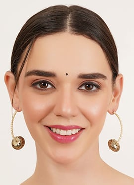 White Beads Adorned Danglers