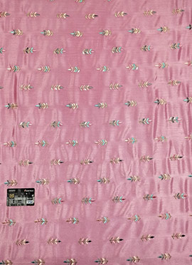 Pink Chinon Embroidered Fabric