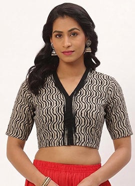 White Cotton Printed Classy Blouse