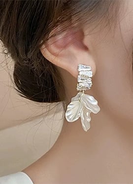 White Crystals Kundan Drops