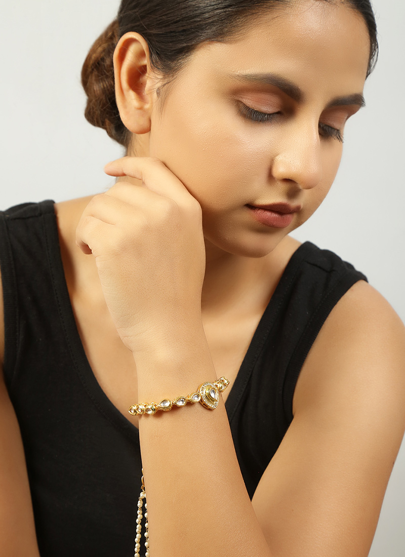 White Designer Bracelet Party Wear