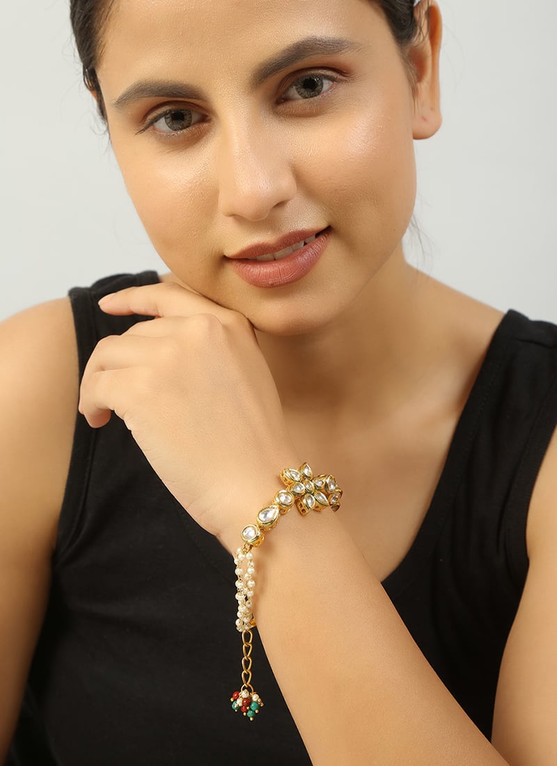 White Designer Bracelet Party Wear