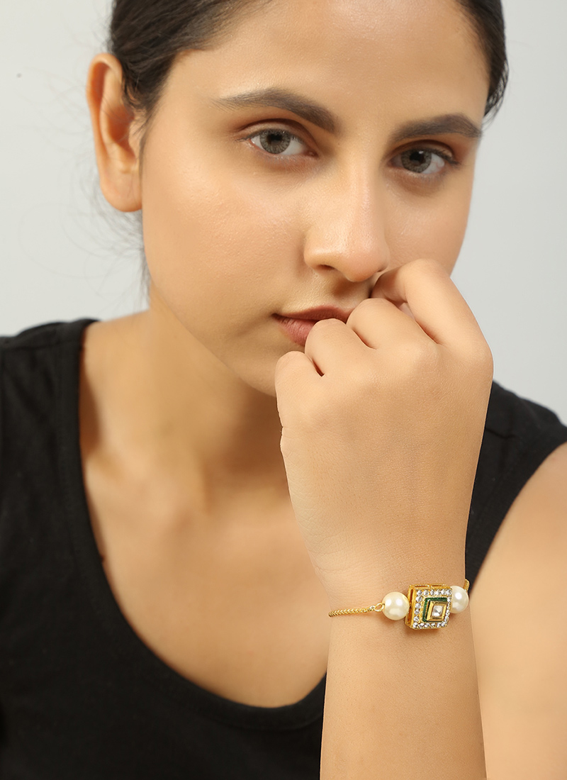 White Designer Bracelet Party Wear