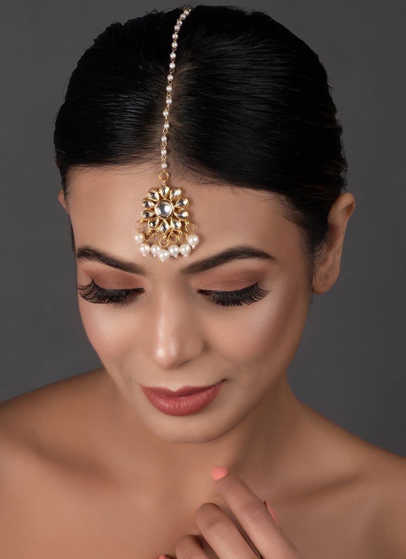 White Designer Mangtikka Party Wear