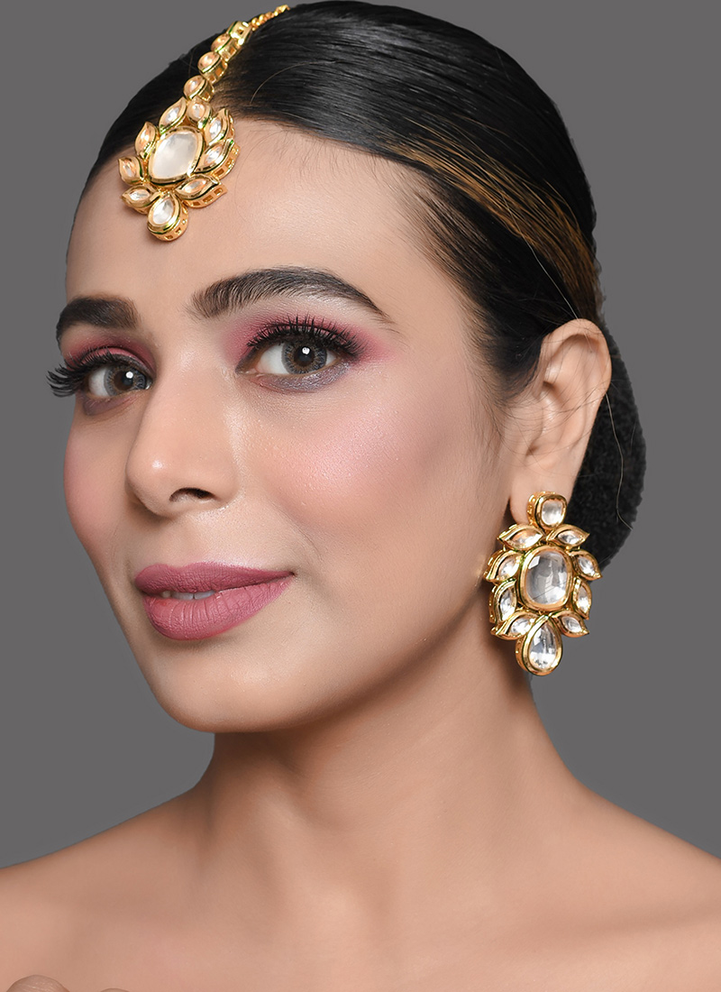 White Drops Earrings Party Wear