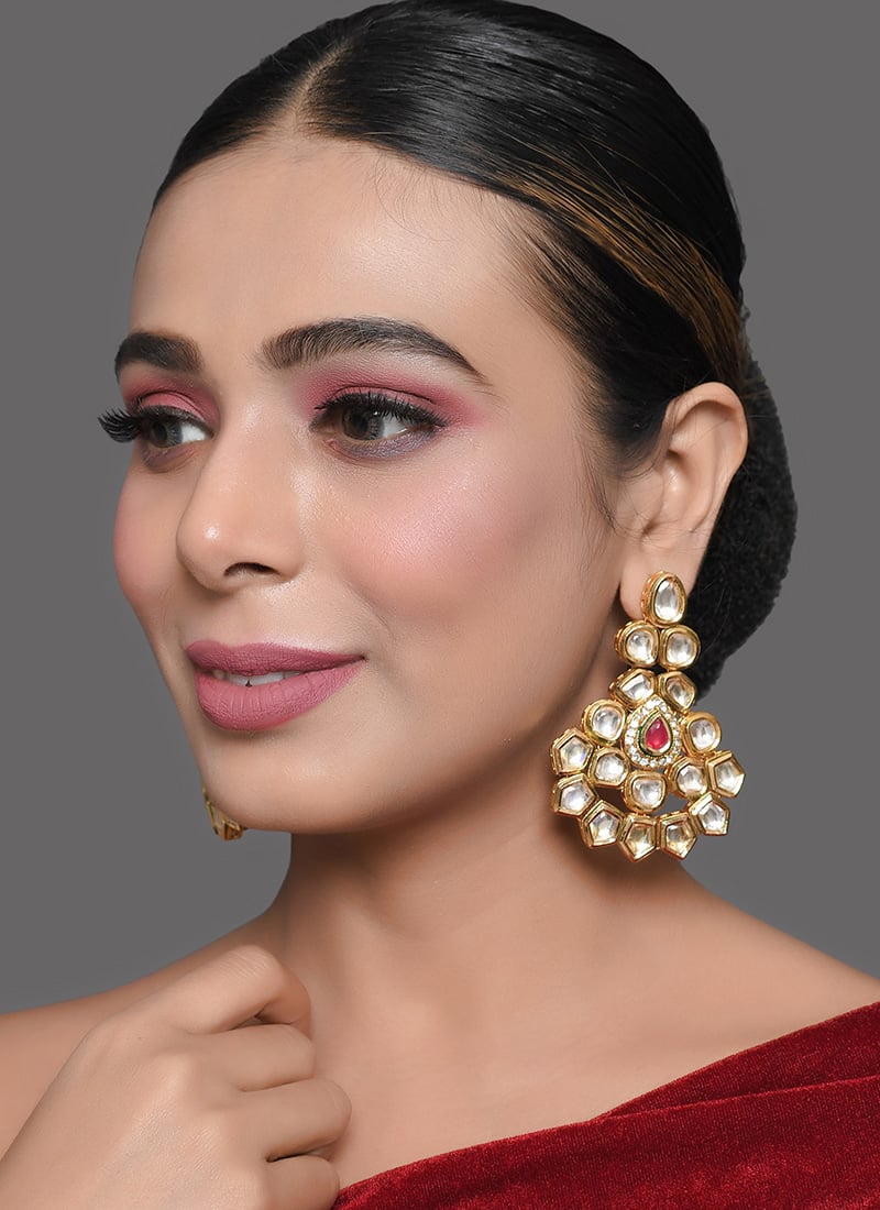 White Drops Earrings Party Wear