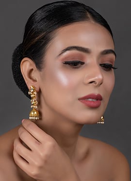 White Jhumka Earrings