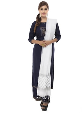 White Kota Cotton Dupatta