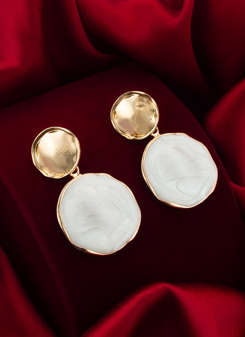 White Kundan And Moti Drops After Six Wear