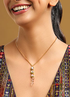 White Kundan Beads Necklace