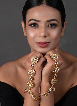 White Kundan Designer Haath Pool