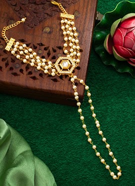 White Kundan Moti Work Bracelets