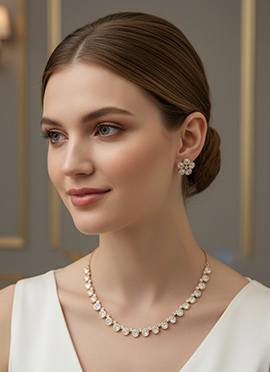 White Kundan Necklace Set