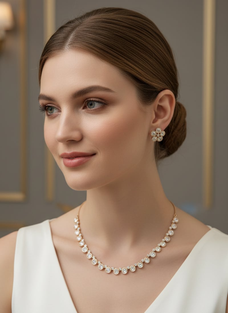 White Kundan Necklace Set Wedding Wear