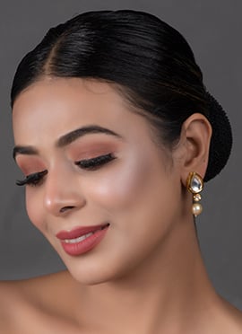 White Kundan Stud Earrings