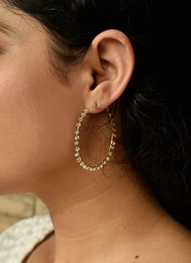 White Moti Hoops
