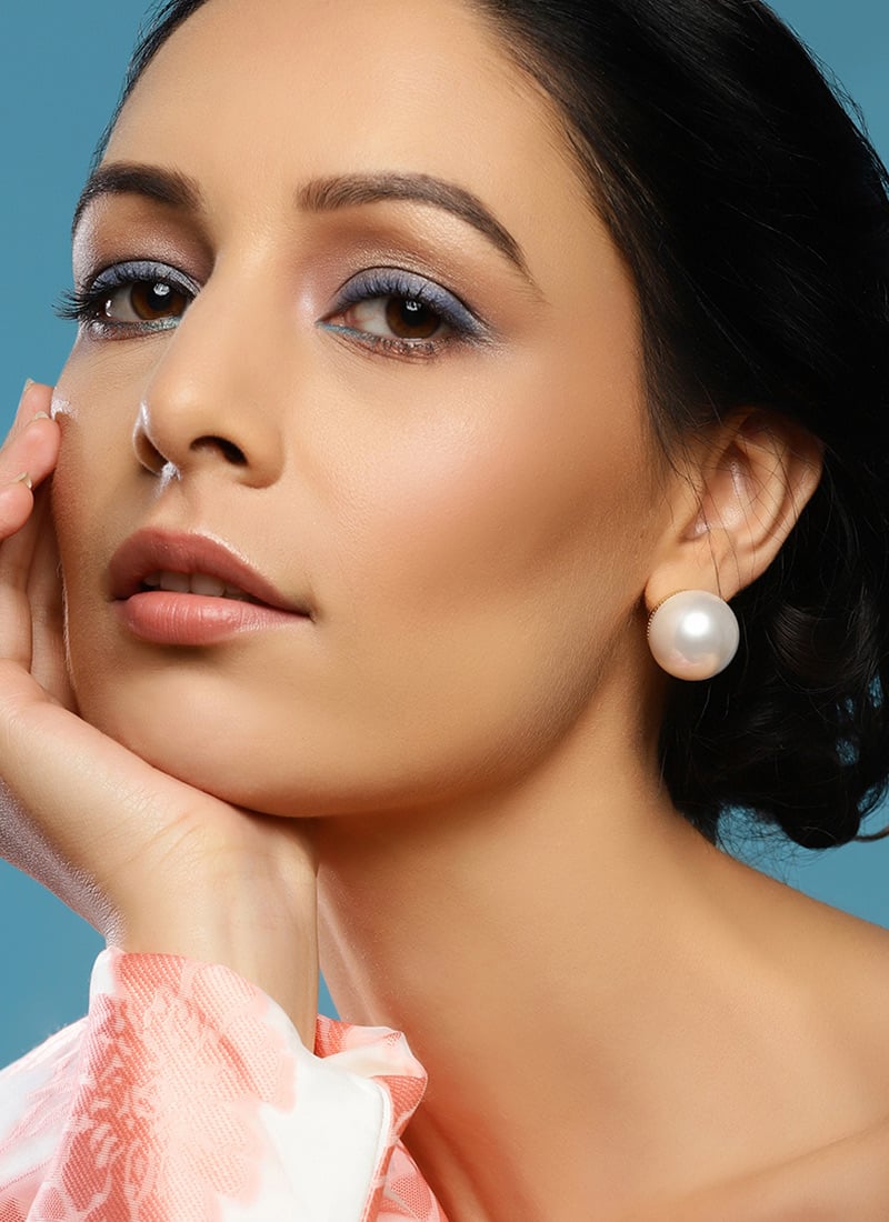 White Moti Studs Festive Wear