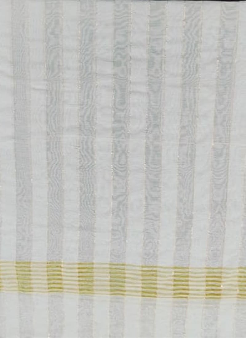 White Nylon Zari Dupatta After Six Wear
