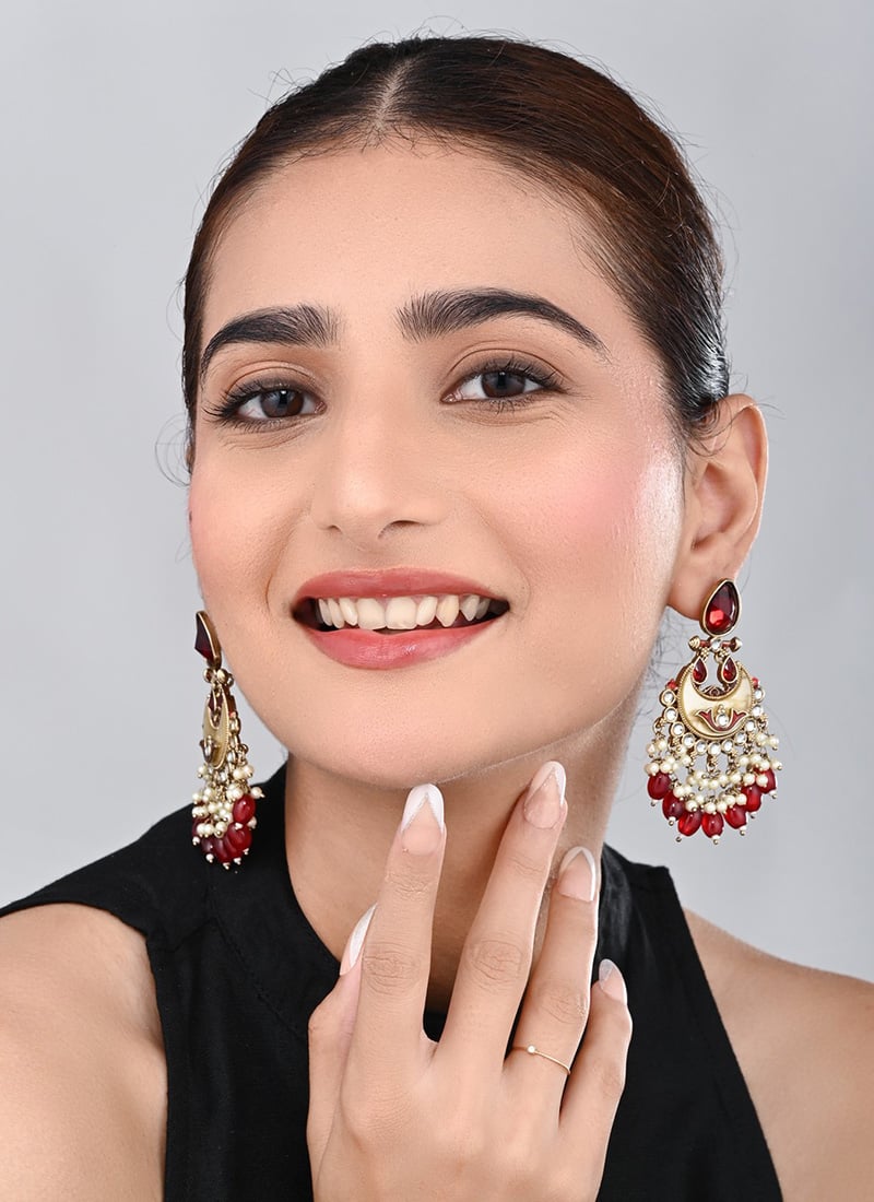 White Pearl Chaand Bali Earrings After Six Wear