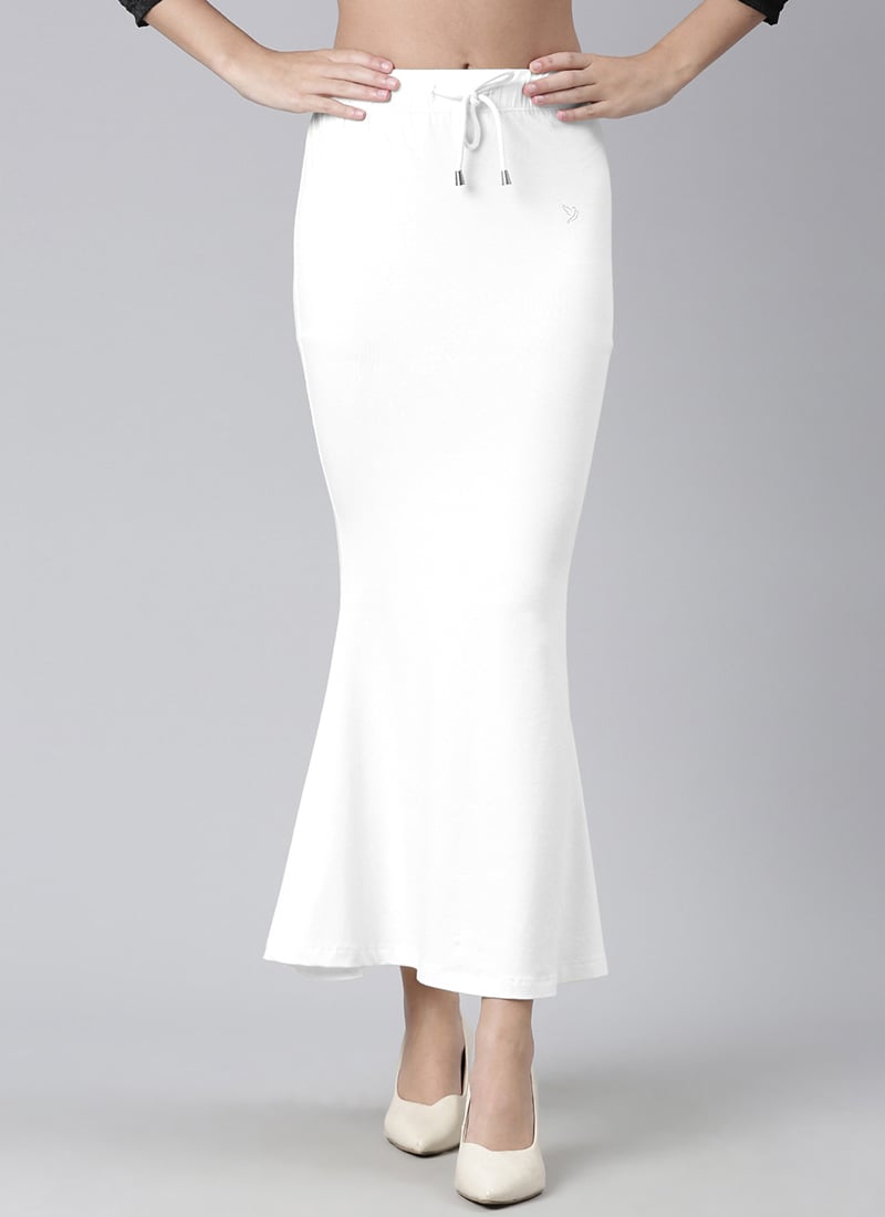 White Plus Women Saree Skirt Leisure Wear