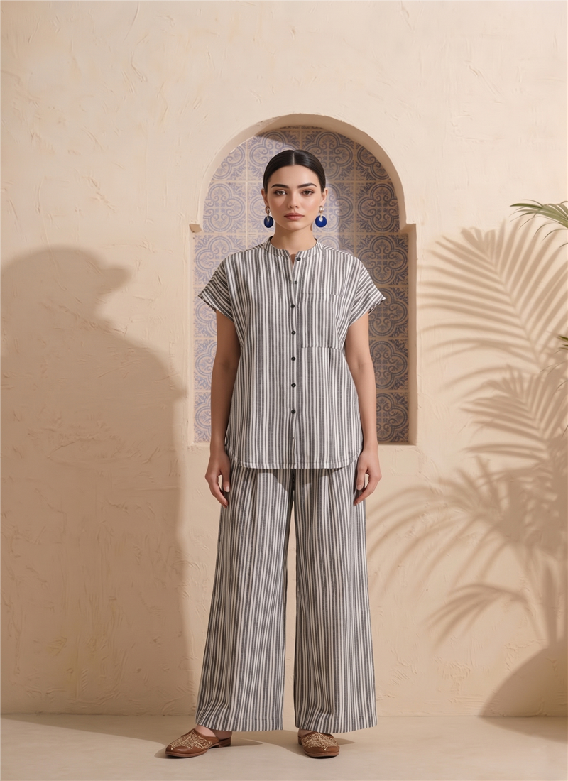White Printed Cotton Co Ord Set After Six Wear