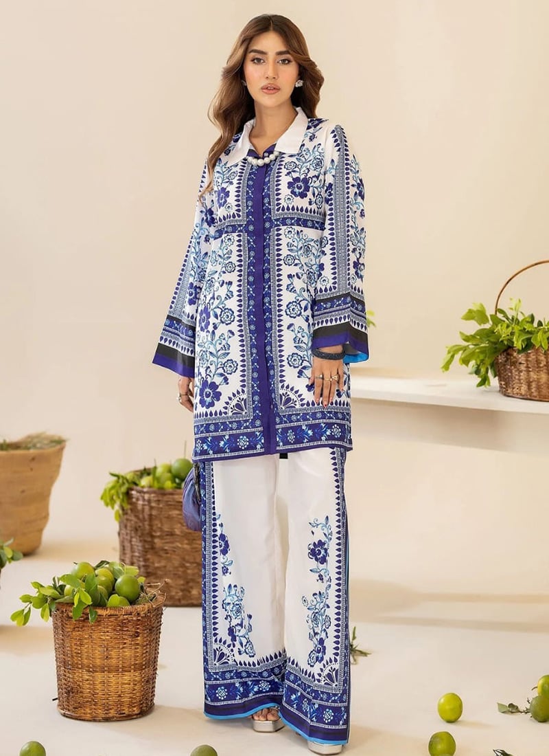 White Printed Indowestern Co ord Set After Six Wear