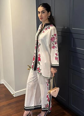 White Rayon Digital Print Co ord sets