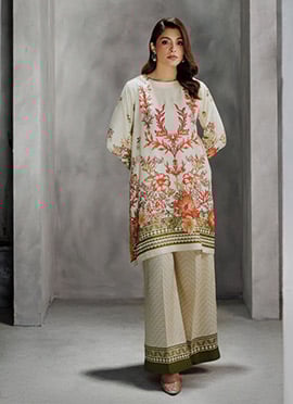 White Rayon Digital Print Co ord sets