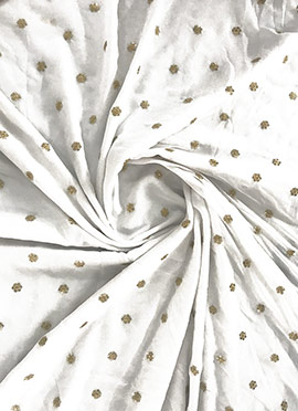 Ready To Dye Sequins Embroidered Chiffon Fabric